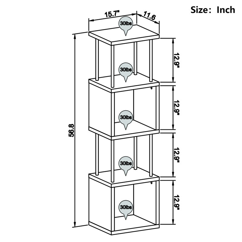 Amaker Etagere Bookcase, Brown