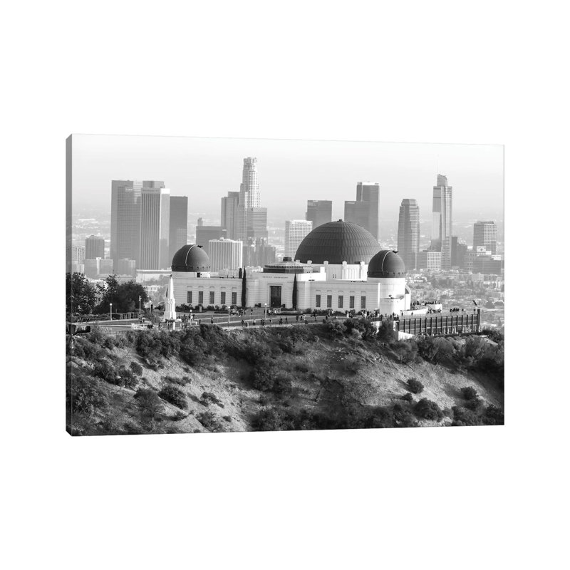 Los Angeles Skyline - reproduction d'art murale encadrée, H 26 po x l 40 po, Toile tendue, Ne s’applique pas