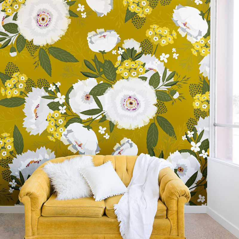 Murale iveta abolina fleurette midi, L 96 po x l 96 po