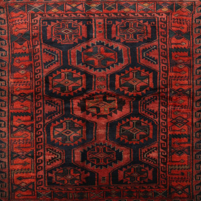 Tapis traditionnel rouge / noir