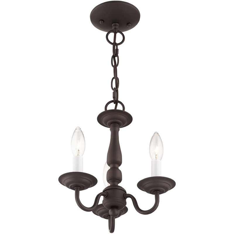 Lustre classique à 3 lumières DEL de style bougie