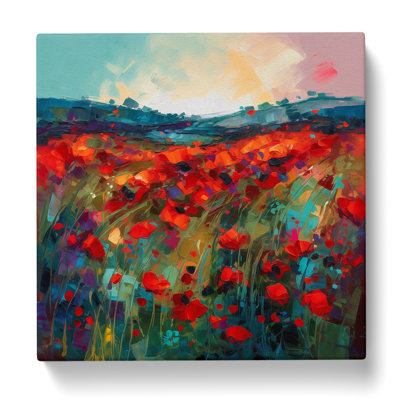 Poppy Field Abstract Art No.1 - Wrapped Canvas