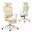 Chaise de bureau ergonomique en filet avec repose-pieds et appui-tête réglable - Chaise de bureau inclinable à haut dossier avec support lombaire pour le bureau personnel-1212212281-1212603784
