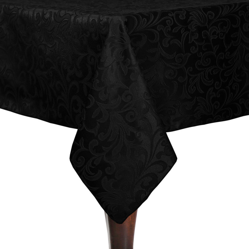 Rosdorf Park Damask Somerset Tablecloth Square, Black, 45" x 45", 1