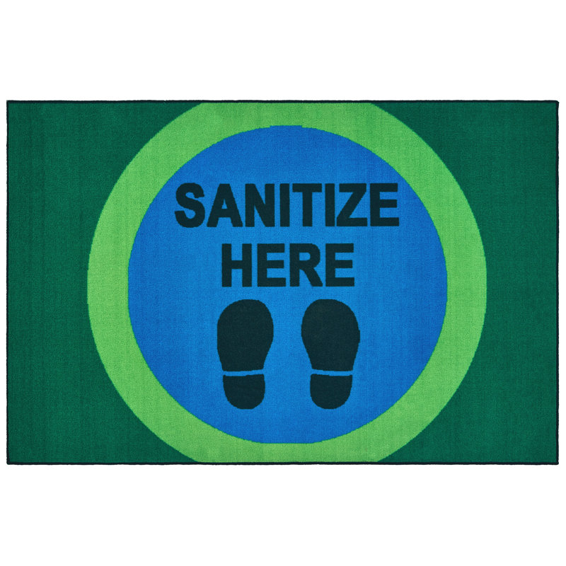 Tapis touffeté vert / bleu / noir, Rectangle 4 pi x 6 pi