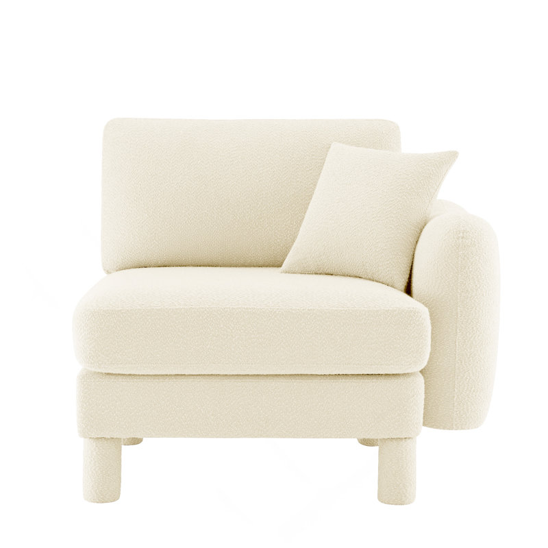 Canapé avec coussin polyester - beige, Beige Boucle