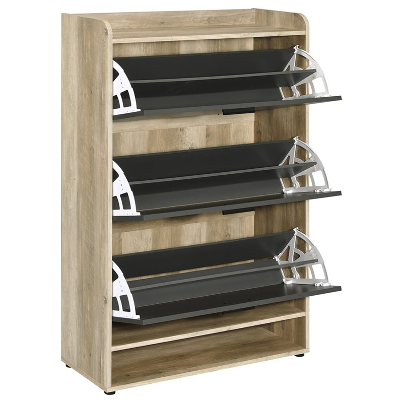 Kyla Grey 3-tier Engineered Wood Shoe Cabinet