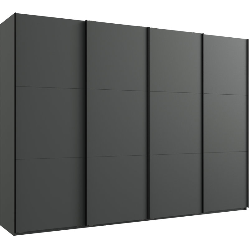 Guardino 4 Door Wardrobe, 216cm H x 300cm W x 65cm D, Graphite
