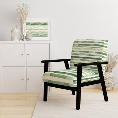 Chaise d'appoint Country Farmhouse - Fauteuil vert et beige Marsh Line Green