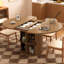 Table de salle à manger pour table de salle à manger extensible de 4 à 6,59 po avec tablette de rangement à 2 niveaux, meuble-lavabo rond ovale en bois avec base piédestal-625866853