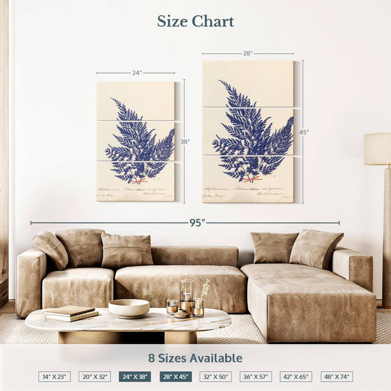 Harnek Botanical Fern II, H 38 po x l 24 po