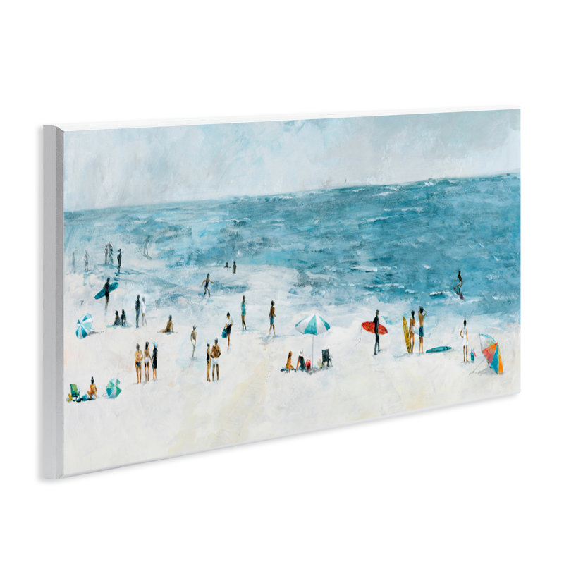 Plaque murale Busy Beach Coastal Scene, design par Lorenzo Collective