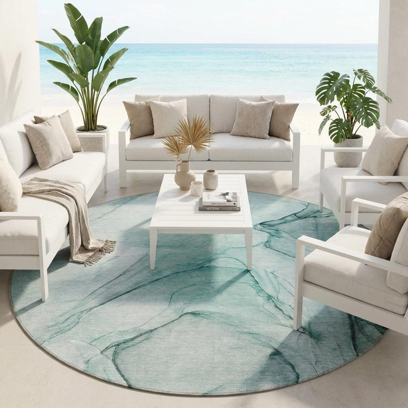 Tapis extérieur rond 8 pi