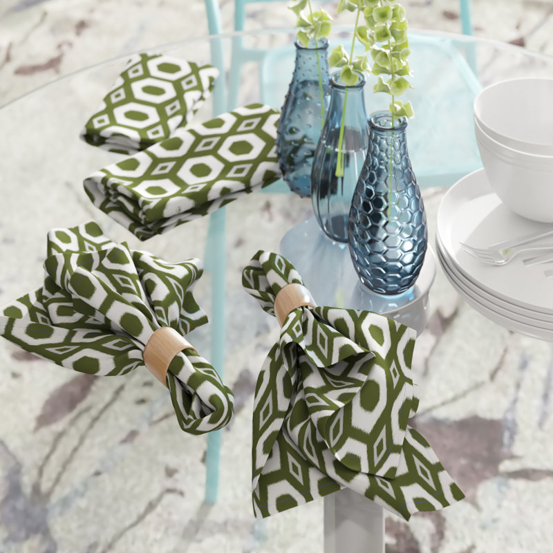Ensemble de serviettes 4 pièces Zavala, L 18 po x L 18 po, Vert