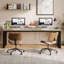 Bureau d'ordinateur 78,7 po pour 2 personnes avec pieds en métal-239246026