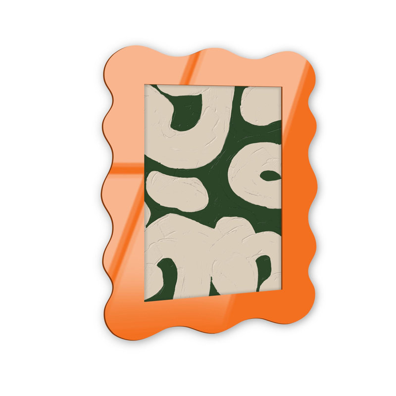 Cadre mural en acrylique gaucher par NOTORIART, H 27,5 po x l 19,5 po, Orange, Courbée