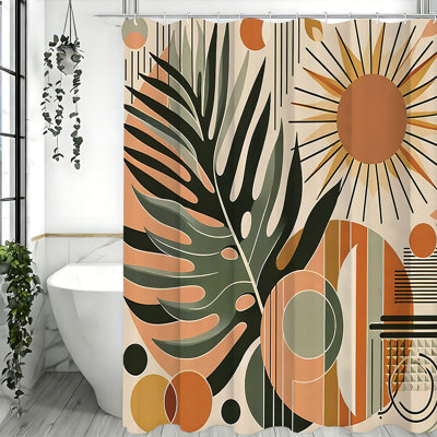 Shower Curtain with Hooks Included