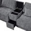 Canapé modulaire 33 po avec siège très large et console - Coussin ultra épais de 12 po, canapé en chenille de 4 L pour le salon Coussin gris avec rangement modulaire et mobile, salle de recharge, appartement