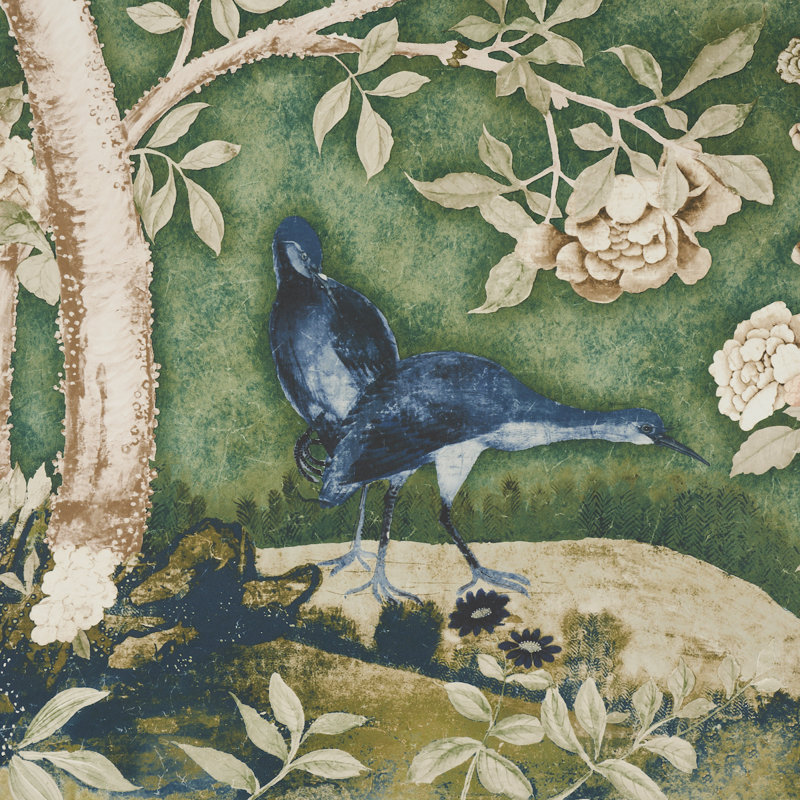 Ensemble de panneaux Schumacher x Mary Mcdonald Les Oiseaux, Jade