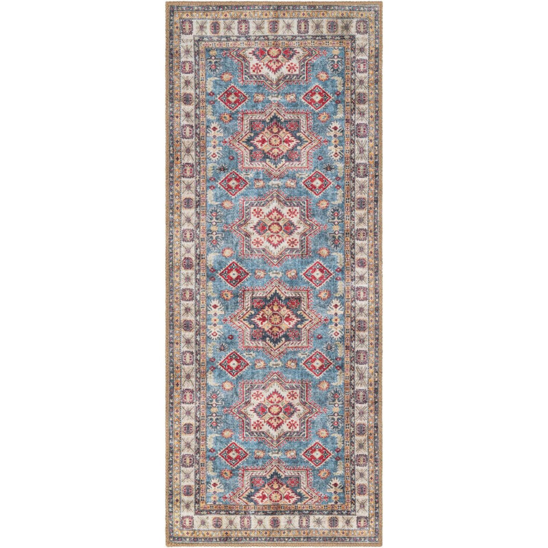 Tapis de couloir bleu pâle Huguenot, Tapis de couloir 2 pi x 5 pi 1 po