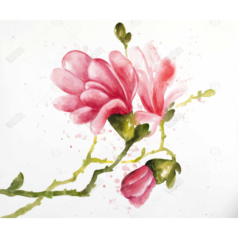 «Magnolia Flowers», toile encadrée | Décoration florale de salon