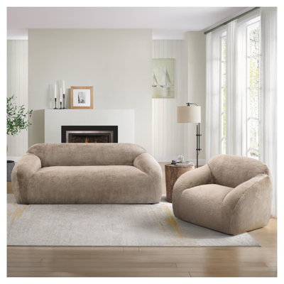 Ensemble de salon 2 pièces avec fauteuil pivotant et canapé Adell