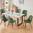 150Cm Table With 6 Modern Cool Colour Upholstered Dining Chairs