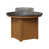Hammered Top Black with Cedar Base