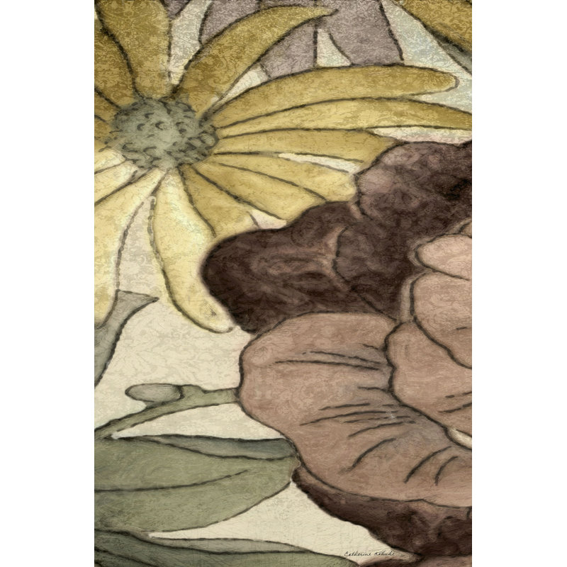 Panneau de fleurs terreux IV, H 12 po x l 8 po