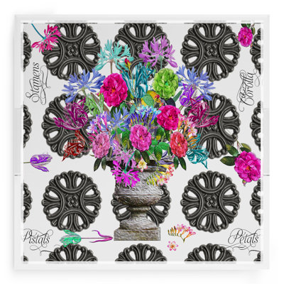 Pistils Metal Bouquet Acrylic Square Decorative Tray