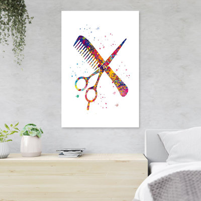 Comb & Scissor - 1 pièce, impression sur toile tendue