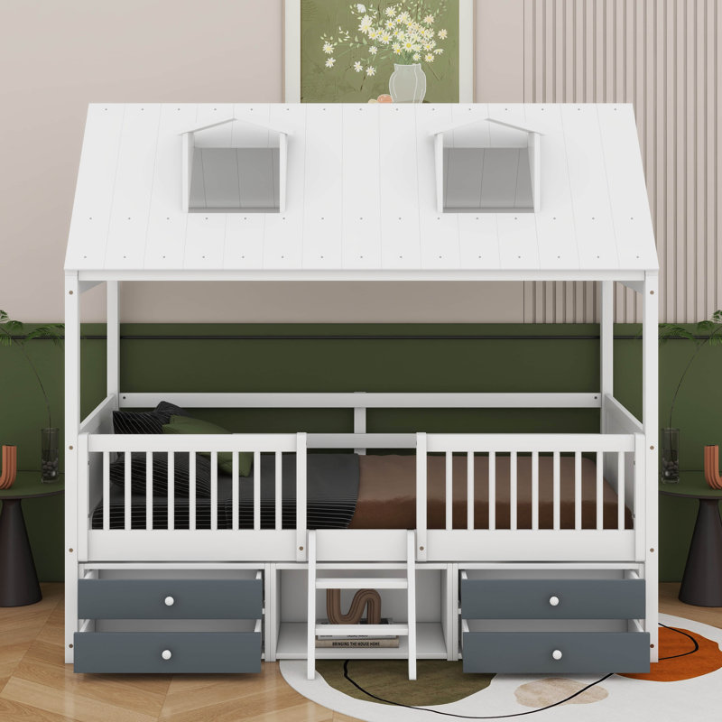 Lit en bois, Lit simple, Blanc