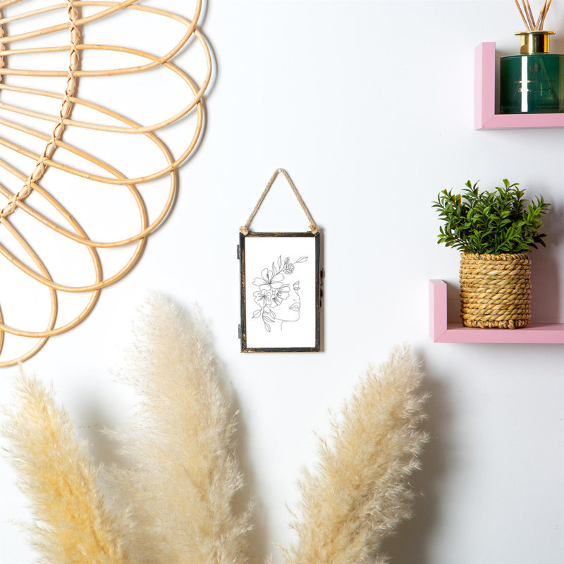 Nicola Spring - Hanging Metal Photo Frames - Black, 2, Rectangle, 4" x 6"