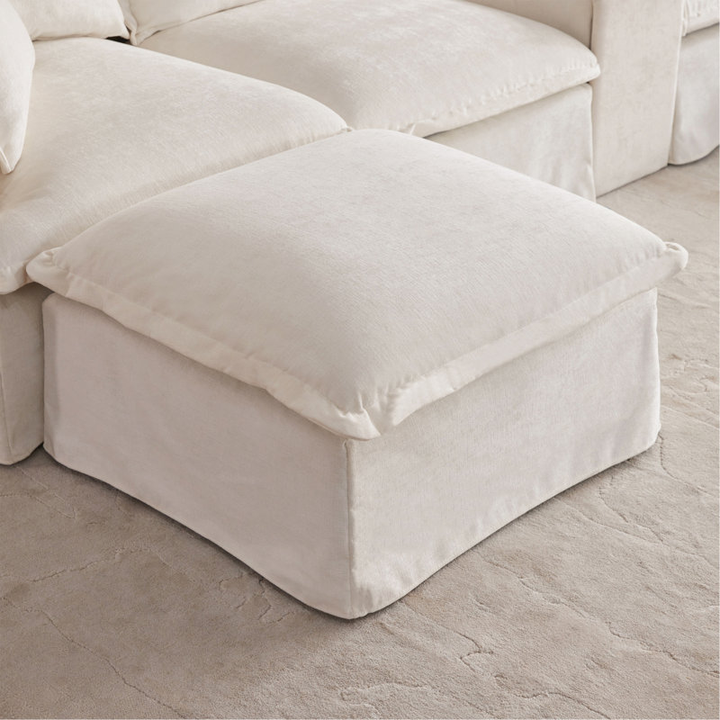 Canapé modulaire de 131 po avec repose-pieds mobile et console, porte-gobelet, siège large, canapé en U de 6 places, canapé en chenille surdimensionné avec chargeur USB pour le salon, appartement, 2 couleurs