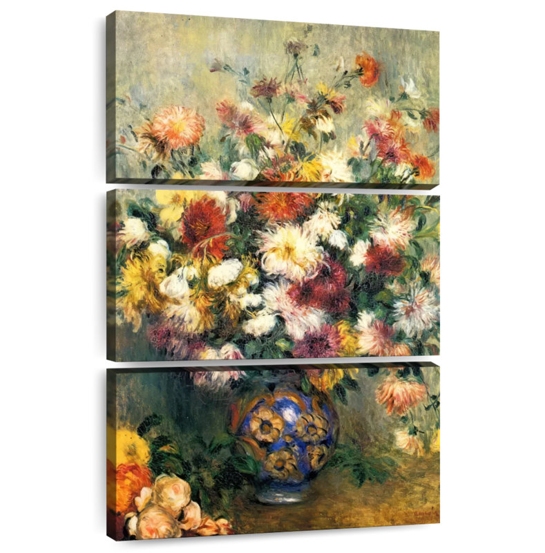 Vase Harnek de chrysanthèmes, H 32 po x l 20 po