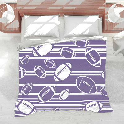 Couette rayée à motif de soccer