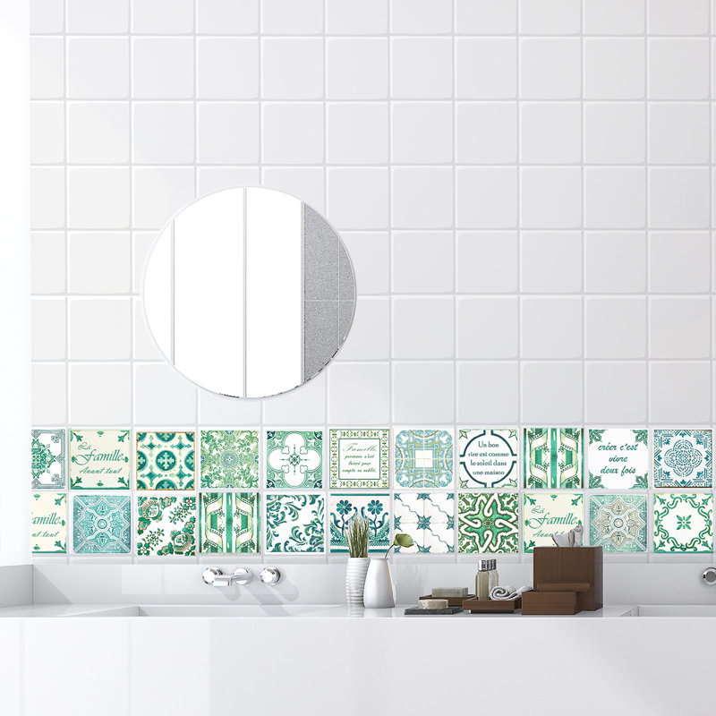 3.94'' W x 3.94'' L Vinyl Peel and Stick Field Tile