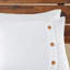 Édredon en coton gaufré double / grand blanc - 3 pièces, lavables à la machine, boutons décoratifs en bois attrayants pour un attrait de chambre à coucher moderne 100% tissage, détails à boutons relaxants