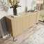 Buffet Mid-Century moderne 63 po - 5 pieds de support et 4 tablettes réglables - Armoire de rangement pour le vestibule ou le salon-2313134