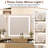 Corner Vanity Desk With 3-way Mirror & Lights, Makeup Table With Storage Drawers, Large Cabinets, Glass Top & Stool – Natural Wood-1650752503