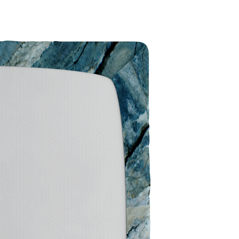 Drap-housse Ambesonne, Bleu pâle / marbre gris, Drap-housse simple très long
