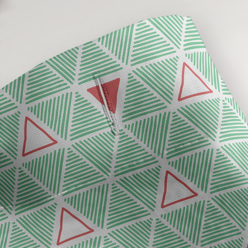 Patricia Geoffrey Geometric Shower Curtain, Green/Red