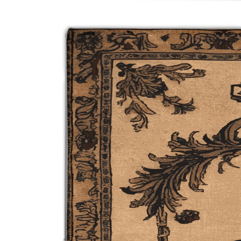 Tapis d'intérieur et d'extérieur brun français, Rectangulaire 2 pi x 3 pi