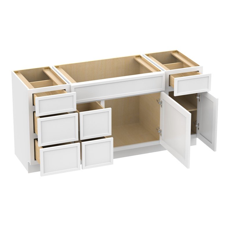 Base de meuble-lavabo simple 66 po seulement, Blanc