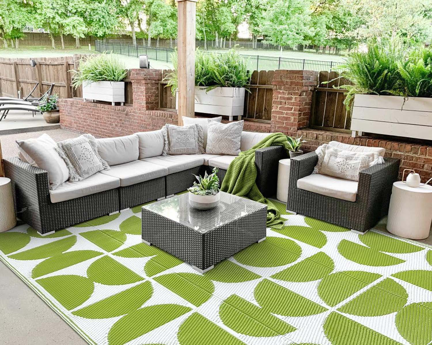 Corrigan Studio Outdoor Rugs 8X10 Waterproof Plastic Straw Rug, Large ...