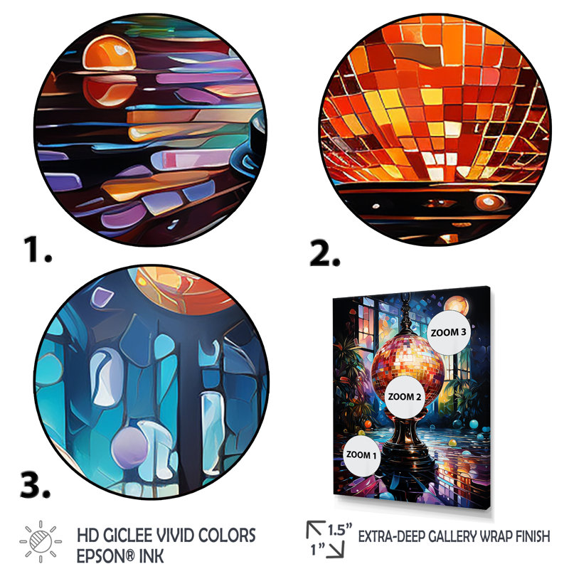 Disco Ball Dreams 1 - Jukeboxes, art mural, Cadre photo doré simple, H 32 po x l 24 po x P 1 po