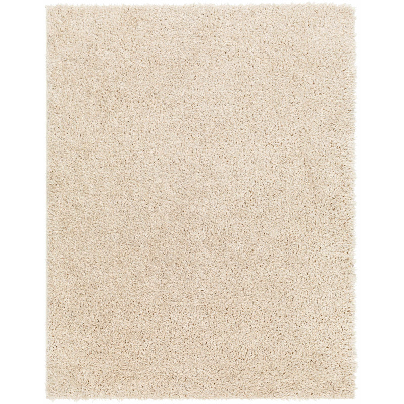 Tapis beige en polyester tissé à la machine Cristiona, Rectangle 5 pi 3 po x 7 pi