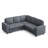 Sherry 81'' Upholstered Modular Sectionals with Pull-out Sofa, Storage Chaise, USB Charging & Cup Holders-695833138-672307533