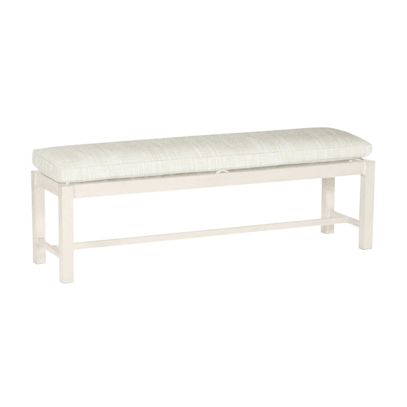 Banc d'extérieur sans dossier 60 po Club Wrought, Pas de soudure, Craie, Forêt de lin