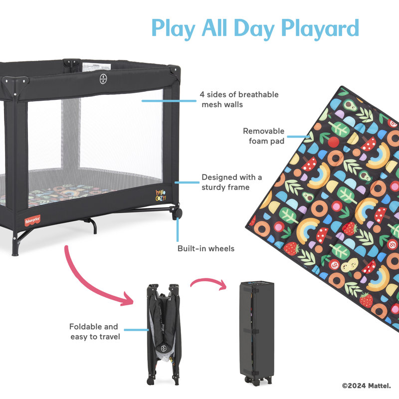 Parc de jeu Fisher Day Play All Day par Dream On Me, Noir